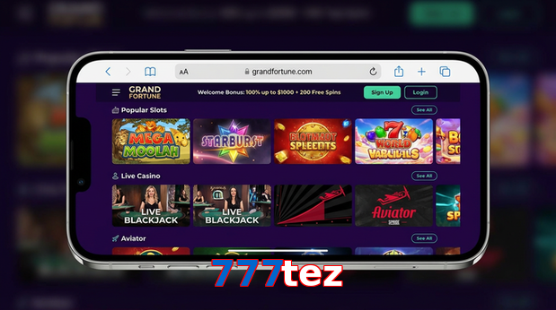 Main screen of 777Tez ios page for PK players
